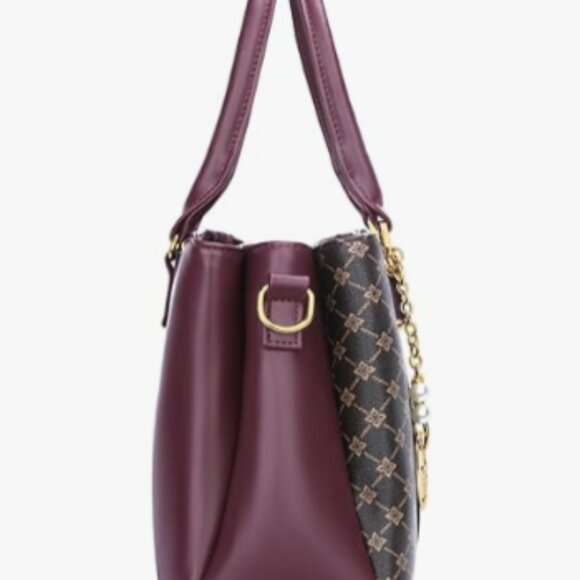 3 Zippered Compartments Handbag Women Top Handle Satchel Shoulder Ladies Bag - Picture 3 of 3